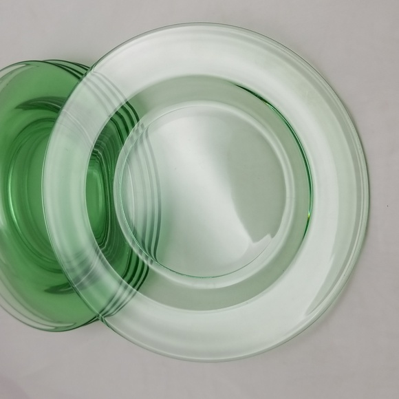 Depression Green Uranium Bread & Butter Plates - Picture 5 of 9